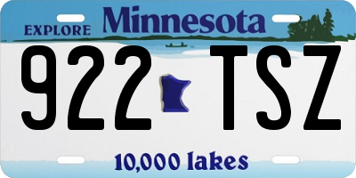 MN license plate 922TSZ
