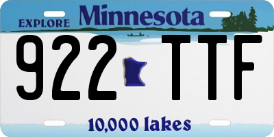 MN license plate 922TTF