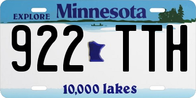 MN license plate 922TTH