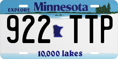 MN license plate 922TTP