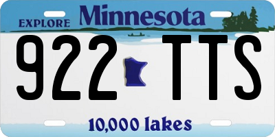 MN license plate 922TTS