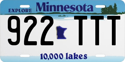 MN license plate 922TTT