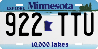 MN license plate 922TTU