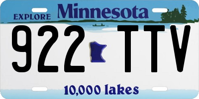 MN license plate 922TTV