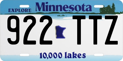 MN license plate 922TTZ