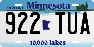 MN license plate 922TUA