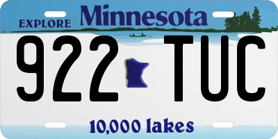MN license plate 922TUC