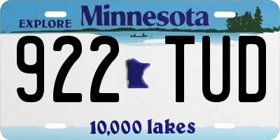MN license plate 922TUD