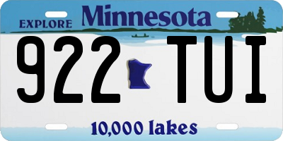 MN license plate 922TUI
