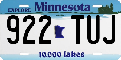 MN license plate 922TUJ