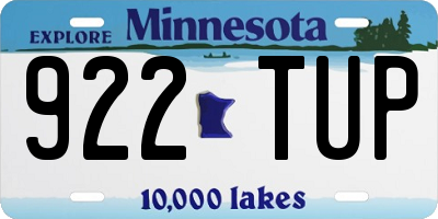 MN license plate 922TUP