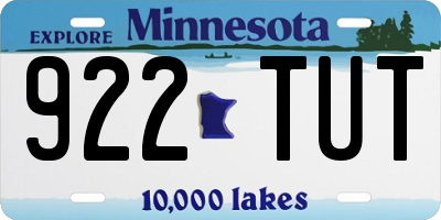 MN license plate 922TUT
