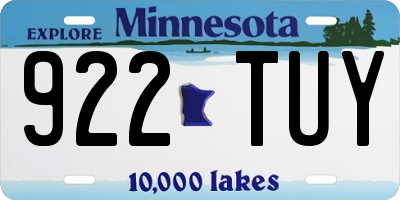 MN license plate 922TUY