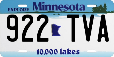 MN license plate 922TVA