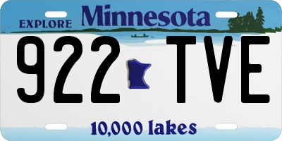 MN license plate 922TVE