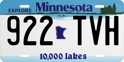 MN license plate 922TVH