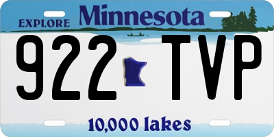 MN license plate 922TVP