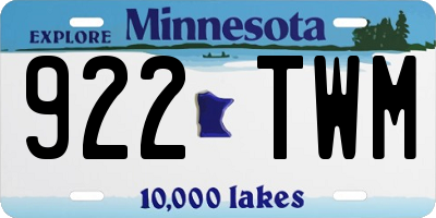 MN license plate 922TWM