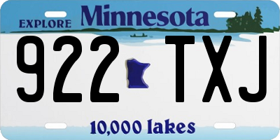 MN license plate 922TXJ