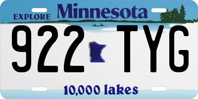 MN license plate 922TYG