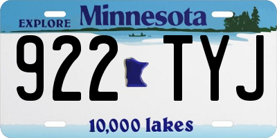 MN license plate 922TYJ