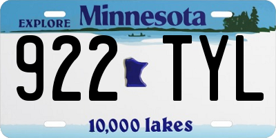 MN license plate 922TYL