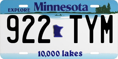 MN license plate 922TYM