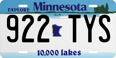 MN license plate 922TYS