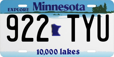 MN license plate 922TYU