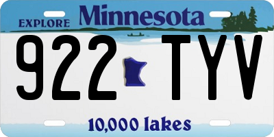 MN license plate 922TYV