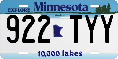 MN license plate 922TYY