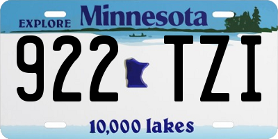 MN license plate 922TZI