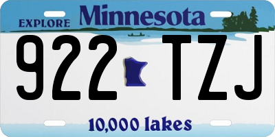 MN license plate 922TZJ