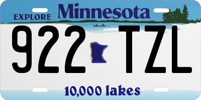 MN license plate 922TZL