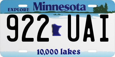 MN license plate 922UAI