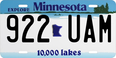 MN license plate 922UAM