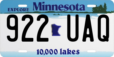 MN license plate 922UAQ