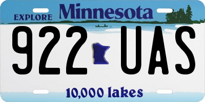 MN license plate 922UAS