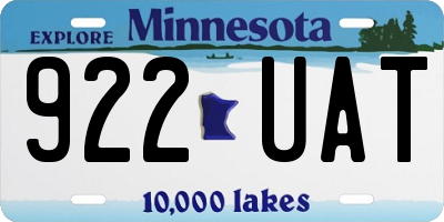 MN license plate 922UAT