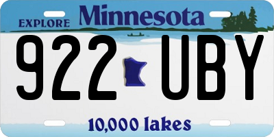 MN license plate 922UBY