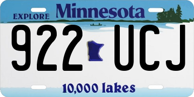 MN license plate 922UCJ