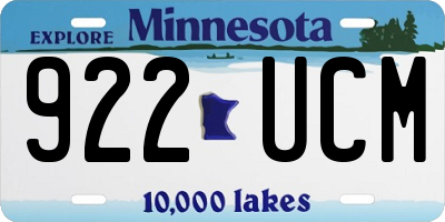 MN license plate 922UCM