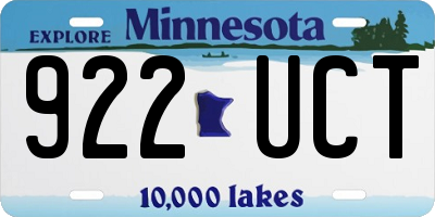 MN license plate 922UCT