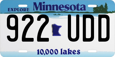 MN license plate 922UDD