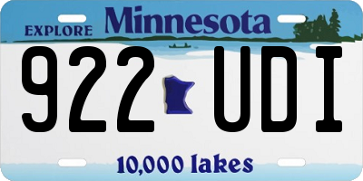 MN license plate 922UDI