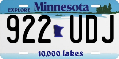 MN license plate 922UDJ