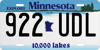 MN license plate 922UDL