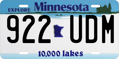 MN license plate 922UDM