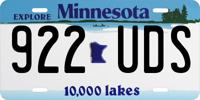 MN license plate 922UDS