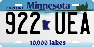 MN license plate 922UEA